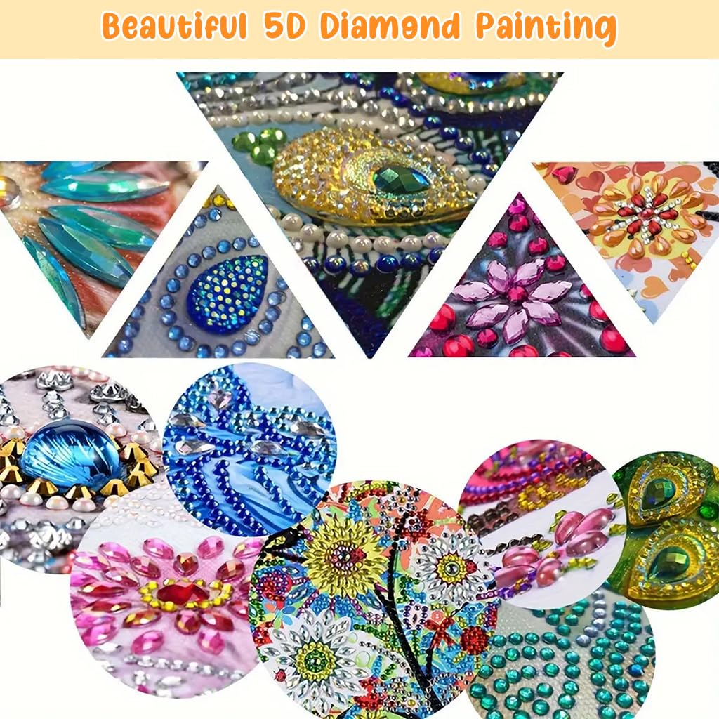 HASTHIP® 5D Diamond Painting Kit - Three-dimensional Diamond Painting, Aesthetic Dazzling Diamond Painting Home Decor DIY Diamond Painting Art Kit with Accessories and Tools, 12x12 Inches (Butterfly)