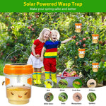 HASTHIP Wasp Trap Lamp for Fruit Trees with Solar Powered LED Light | Waterproof Hanging Bug Trap