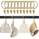 HASTHIP Curtain Ring Clips for Window and Shower Curtains featuring Openable Design | 10Pcs 3.2cm Metal Golden Rings