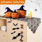 HASTHIP Halloween Table Runner for Parties with 45x180cm Black Lace Cobweb Design | Gothic Home Decor