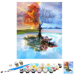 HASTHIP Paint by Numbers Kit for DIY Wall Art with 40×50 cm Canvas and Brushes | Beige