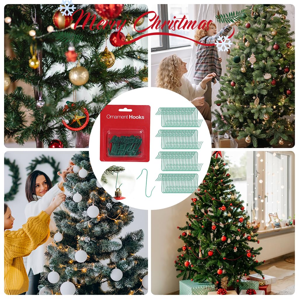 HASTHIP S Hooks for Christmas Tree Decoration featuring 1.57 in Metal Design and 100 Pcs Green Set