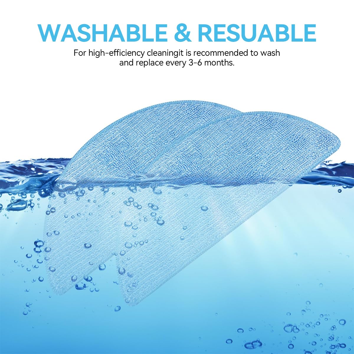 HASTHIP® Replacement Mop Pads for Ecovacs Deebot Y1 pro Vacuum Cleaner Microfiber Mop Pads Water Abserbent Scrubbing Pads Cleaning Pads Universal Replacement Mop Pads.
