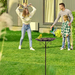 HASTHIP Metal Bird Bath for Outside with Vintage Lotus Leaf Design and 30.3 in Stand