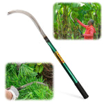 HASTHIP Sickle Weed Remover Tool for Harvesting and Weeding with 40cm Handle featuring Curved Steel Blade