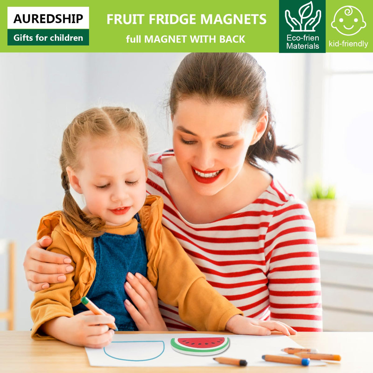 HASTHIP Refrigerator Magnets Set of 10 for Kitchen Decor with 1.57 in Cute PVC Fruits | Fun Gift