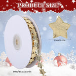 HASTHIP Glitter Star Ribbon Roll for Gift Wrapping featuring 32.8ft Chain Trim | Golden Cloth Decoration for Crafts and Party Decor