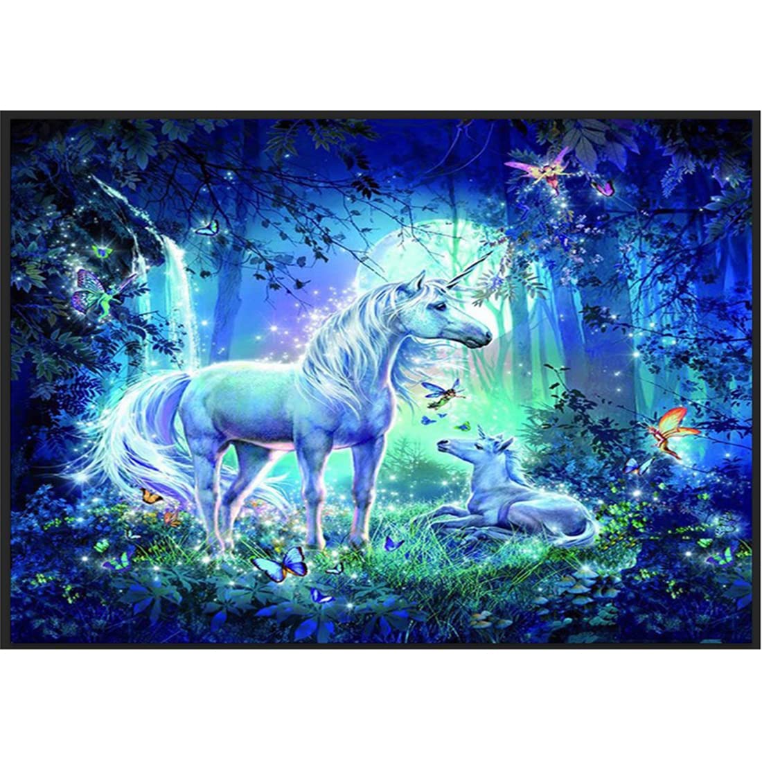 HASTHIP 5D Diamond Painting Kit for Home Wall Décor with Full Drill Canvas 30x40cm | DIY Unicorn Rhinestone Embroidery