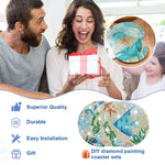 HASTHIP Diamond Art Coasters for DIY Mandala Painting with Holder 8 Pcs Acrylic Set | Fun Gift for Beginners