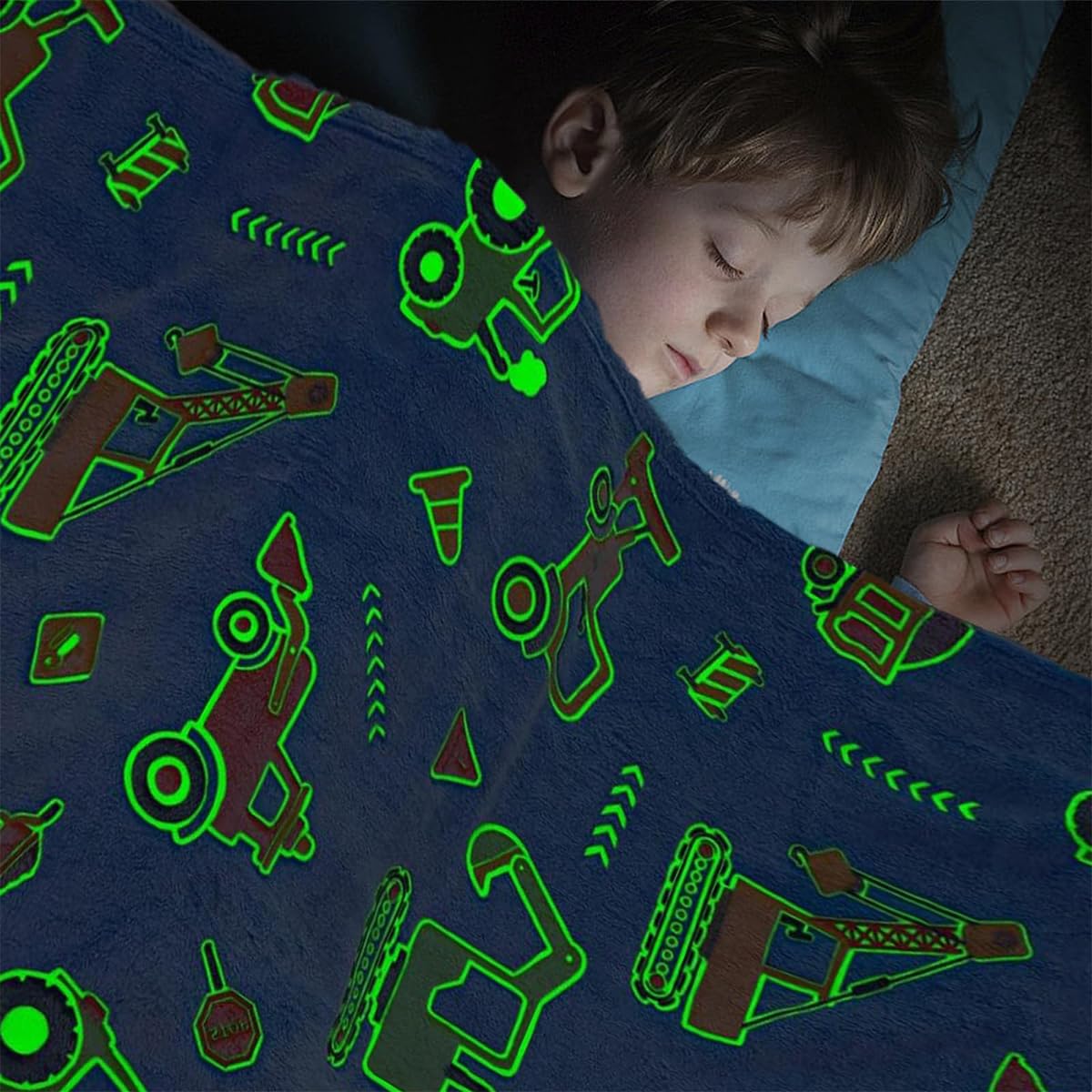 HASTHIP Glow in The Dark Blanket for Kids 200x150 cm with Soft Flannel Fleece | Cozy Cartoon Throw for Boys and Girls