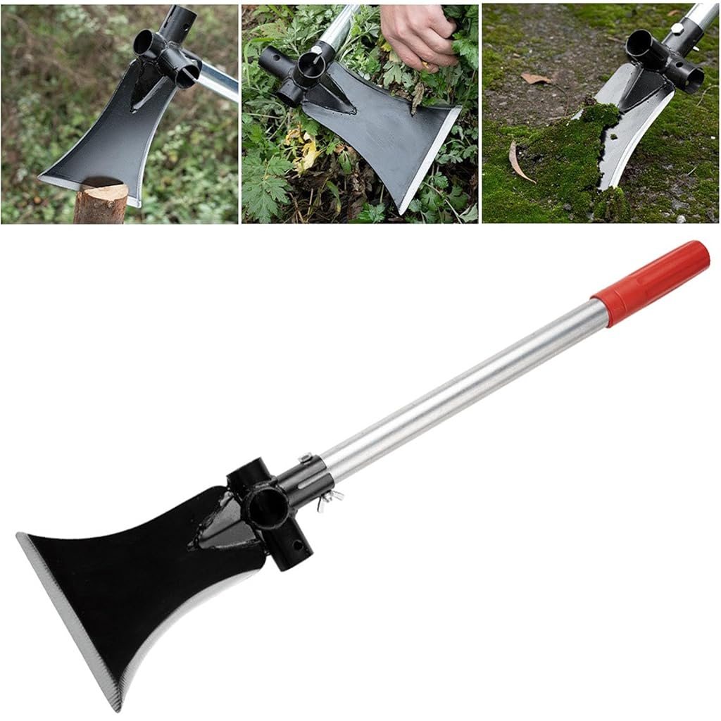 HASTHIP® Gardening Tool 3 In 1Multifunctional Gardening Sickle Shovel Tool Axe Tool with 11.8'' Steel Handle High Carboon Steel Sickle Shovel Tool Versatile Gardening Handy Tool