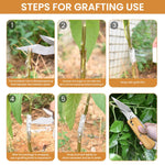 HASTHIP Grafting Cutter Tool 3 in 1 for Gardening with Wooden Handle and Rugged Steel | 2PCS