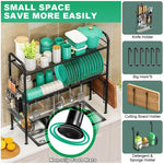 HASTHIP Over The Sink Dish Drying Rack 33.5x10x31.9 in with Double Layer Shelf | Stainless Steel Kitchen Organizer