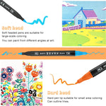 HASTHIP Acrylic Marker Pens for Art and Crafts with Dual Tips and 36 Vibrant Colors | Non-Toxic Set for Kids and Adults
