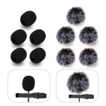 HASTHIP® 10 Pack Microphone Cover Set Furry Windscreen and Foam Covers for Mini Lavalier Microphones for Indoor and Outdoor Recording