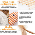 HASTHIP® Premium Cat Toy Interactive Cat Toys Set of 5 Cat Teaser Wand Pet Toy for Cat Activity Fishing Rod with Mouse Natural Feathers Cat Toys for Kittens to Play Cat Games and Toy Mouse Toy