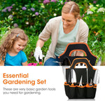 HASTHIP® 10Pcs Gardening Tools Set - Heavy Duty Stainless Steel - Gardening Tools Kit for Home Garden - Plant Cutter for Home Garden - Manual Planting Tools with Tool Bag - Suitable for Patio & Lawn