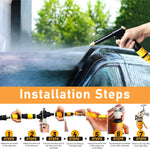 HASTHIP® High Pressure Water Spray Gun 7.2 inches Heavy Duty Metal Pressurized Sprayer Water Gun with 4 Spray Patterns Multi Purpose Water Spray Gun for Car Washing, Gardening, Watering, Irrigation