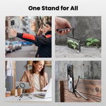 HASTHIP® Folding Phone Holder Strong Magnetic Tripod Phone Stand with Grip Claw, Robust Plastic Made, Multipurpose Phone Mount for Laptop, Screen, Desk, Travel, Home Office