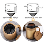 HASTHIP Filter Coffee Maker with Double Mesh Design in Stainless Steel | 3PCS Paperless Dripper
