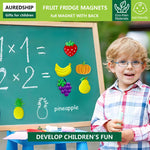 HASTHIP Refrigerator Magnets Set of 10 for Kitchen Decor with 1.57 in Cute PVC Fruits | Fun Gift