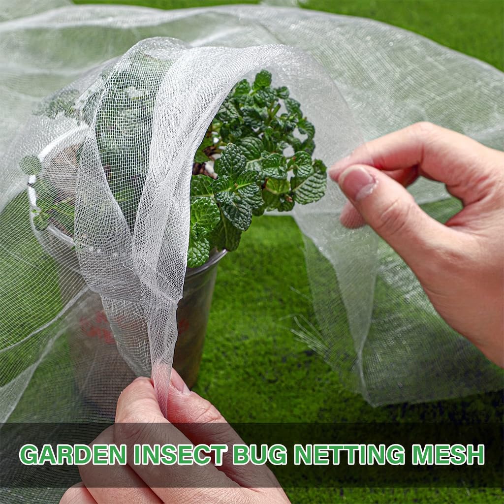 2.5*5m Ultra Fine Garden Mesh Netting for Plant Protctive, Durable PE Plant Netting Cover for Protect Your Vegetables, Fruits, Flower & Trees, Greenhouse Cover Protection Mesh Net Covers