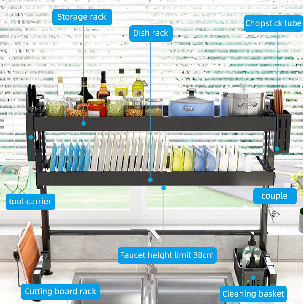 HASTHIP® 95cm Double-Layer Over-Sink Kitchen Rack