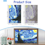 HASTHIP DIY Art Paint Kit by Number for Beginners with Pre Framed Canvas 15.7x19.6 in | Starry Night Oil Painting Set