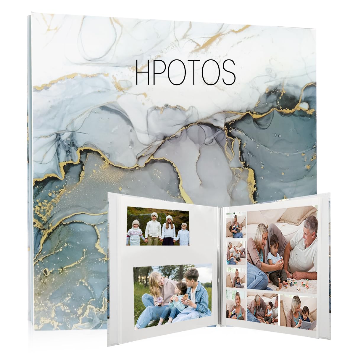 HASTHIP Photo Album for Family Memories with 40 Pages 14x13 in Self Adhesive Design | Marble Cover