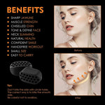 MAYCREATE Jawline Exerciser, jaw exerciser for Women & Men, Jaw Trainer Jawline shaper jaw Workout, Double Chin Reducer, Face Slimmer and Neck Toning, Define Your Jawline (Black, Pack of 2)