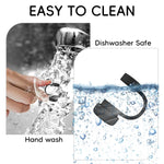 HASTHIP® 6PC Universal Straw Lid Compatible with Stanley Cups, Leakproof Splash-Resistant Silicone Straw Cap with Wide Mouth Spout, Durable BPA-Free for Easy Drinking and Convenient Cleaning
