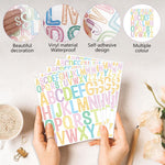 HASTHIP Alphabet Stickers for DIY Crafts and Bulletin Boards featuring 10 Sheets Vinyl Letters 1 inch and 2 inches | Multicolor Set