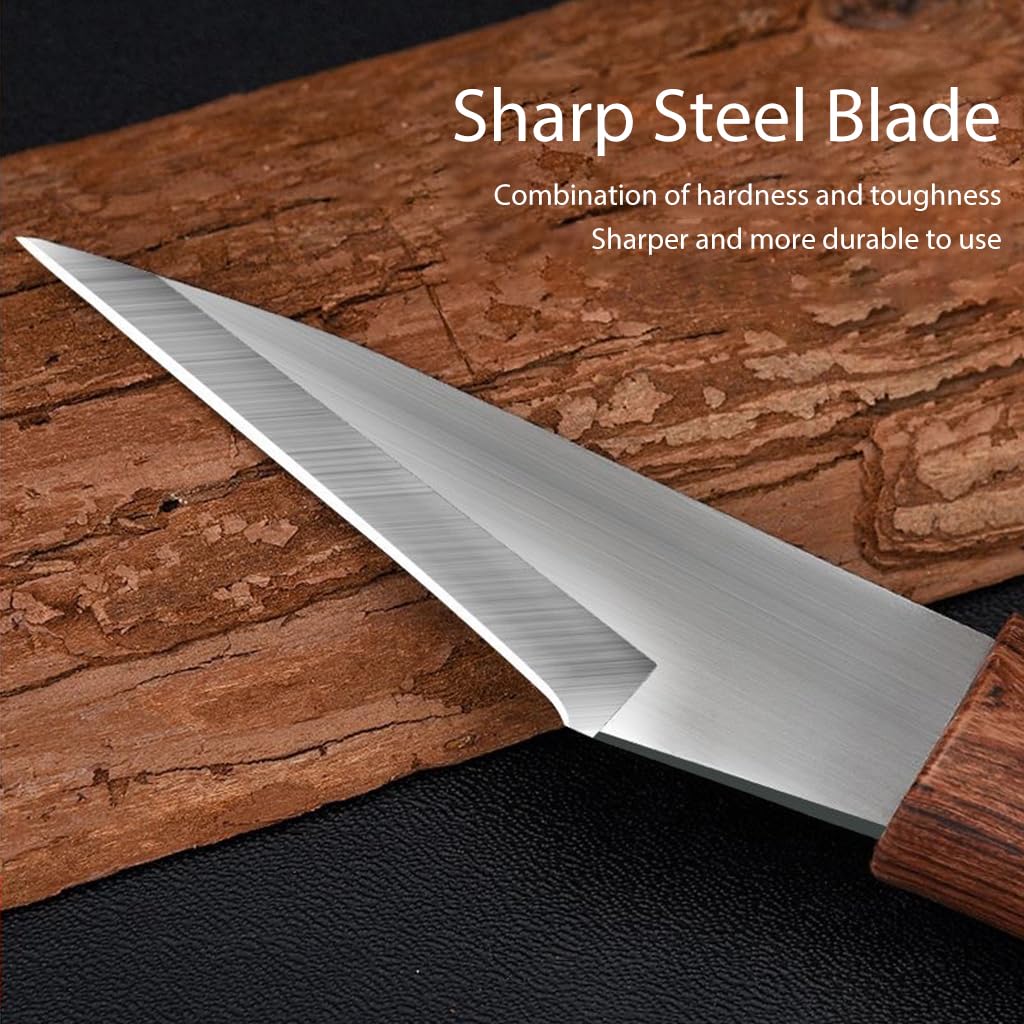 HASTHIP Grafting Tool for Organic Fruit Trees with Ergonomic Wooden Handle | Stainless Steel Cutter in Portable Leather Pouch