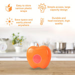 HASTHIP Plastic Wrap Storage Box for Food Covers with Apple Shaped Organizer and 100 Count Set