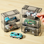 HASTHIP Car Models Display Case for 1:64 Racing Toys with 2 Tiers and 8 Compartments | Acrylic Dustproof Stackable Organizer