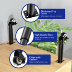 HASTHIP Furniture Legs for Tables and Cabinets featuring 7–12 in Adjustment and 360° Locking Wheels