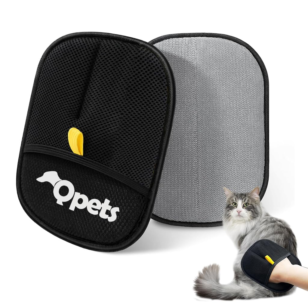HASTHIP® Pet Hair Removal Gloves, Static-Enhanced Pet Hair Removal Mitt, Reusable Grooming Mitt Cleaning Glove for Furniture, Carpets, Car Seats & Gentle Massage for Dogs Cats (23.5x18cm)