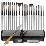HASTHIP Painting Brushes Set for Acrylic and Art Painting with Roll Up Pouch | 24Pcs Fine Nylon Bristles for Beginners and Professionals