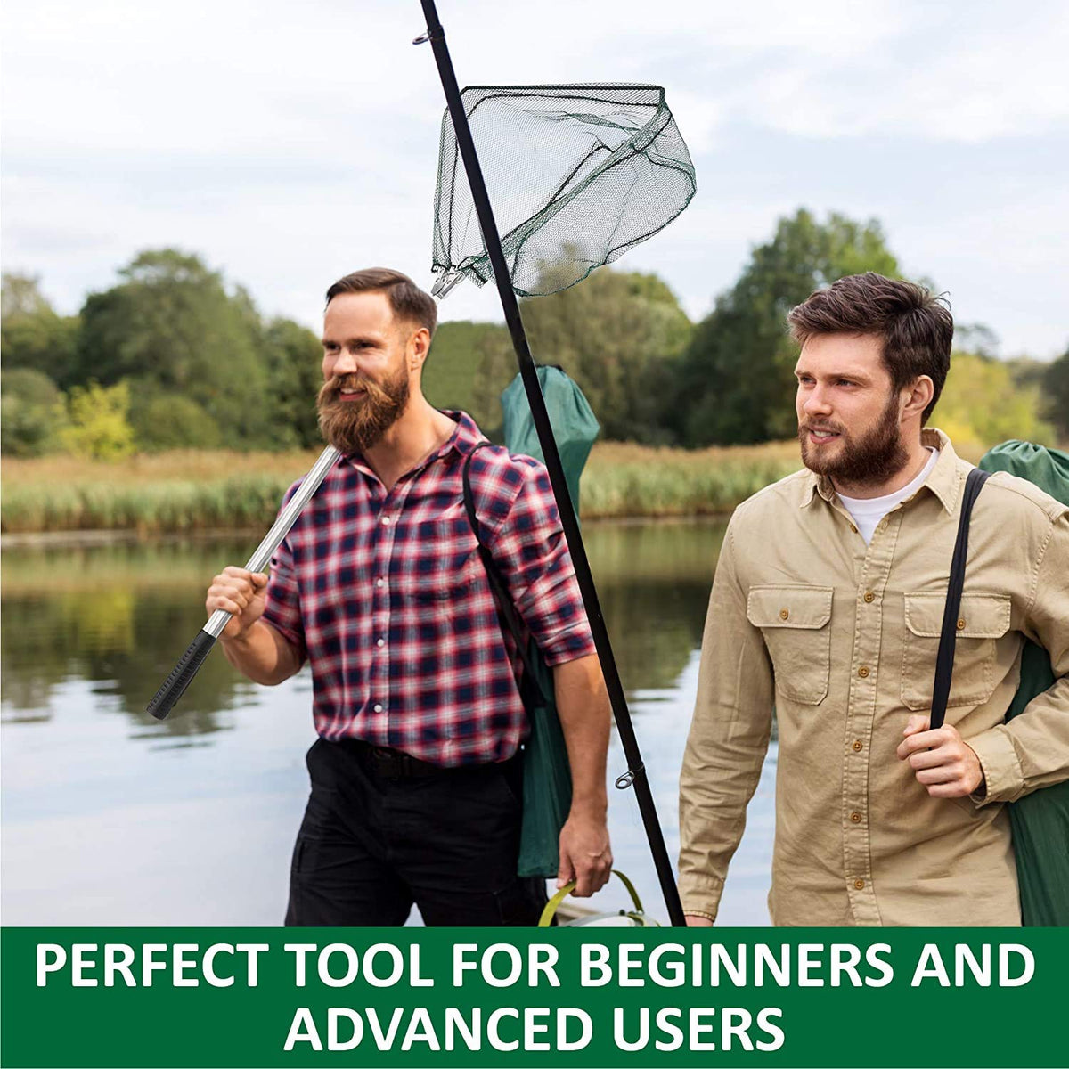 Proberos Foldable 66 inch Telescopic Portable Fishing Landing Net with Aluminum Alloy Handle Suitable for Fish Under Two Kilograms Fishing Net for Pond Fish Net with Fish Rod