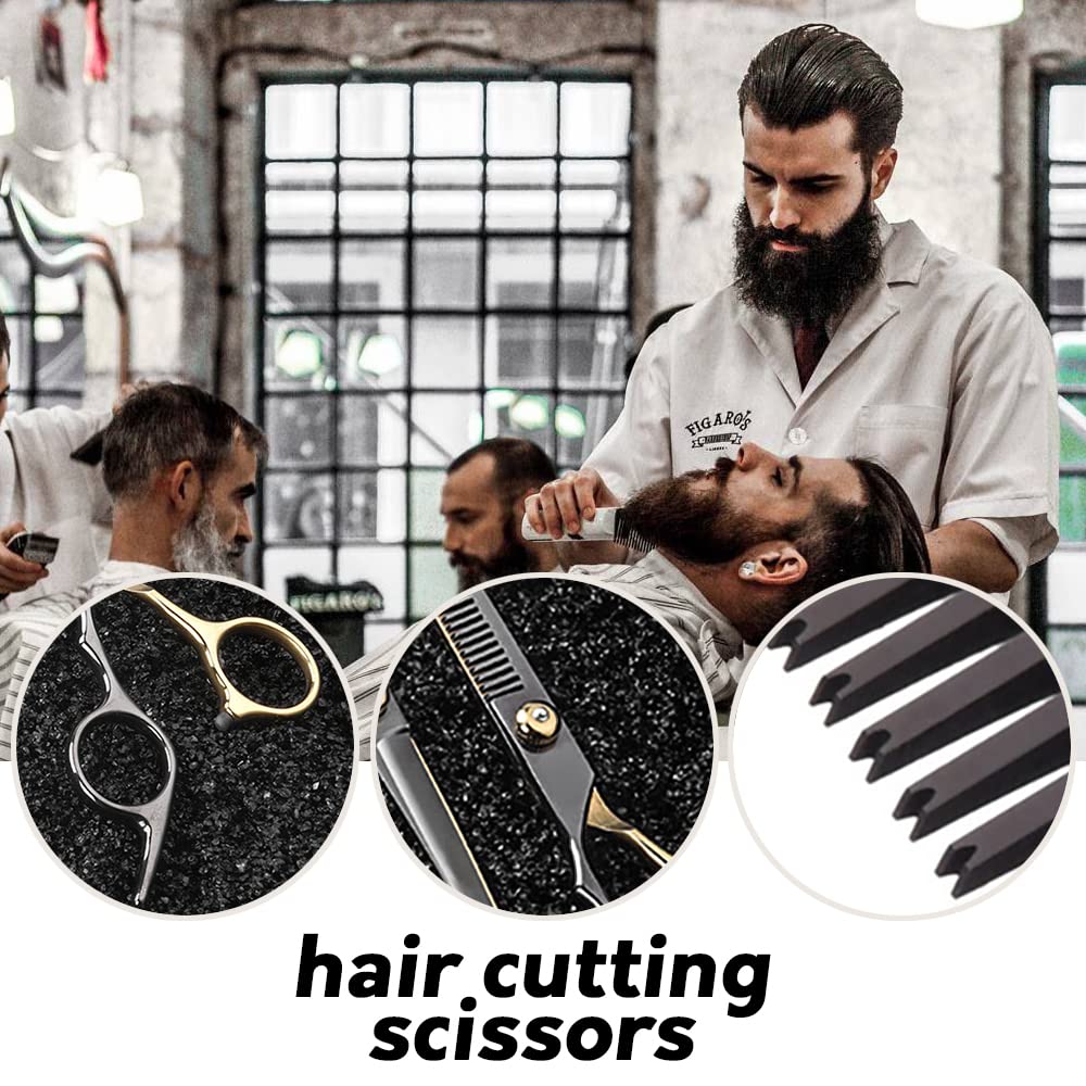 MAYCREATE® Hair Cutting Scissors for Men Stainless Steel Professional Salon Barber Hair Dressing Scissors Barber Kit Scissors for Hair cutting Kit Haircut Dressers Scissor