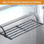 HASTHIP Retractable Cloth Drying Stand for Balcony and Bathroom with 38–55cm Adjustable Design featuring Carbon Steel Construction | Space Saving Laundry Rack
