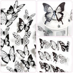 HASTHIP Butterfly Wall Stickers for Home Decor featuring 3D Effect and 36Pcs PVC Set | Black and White