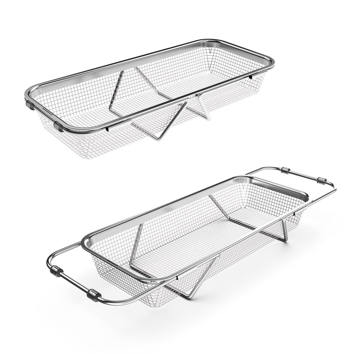 HASTHIP® Supvox Extendable Over The Sink Dish Drying Rack, Stainless Steel Drainer Basket for Kitchen Sink, 12.2x4.8x2.4in