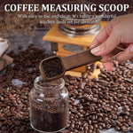 HASTHIP® Wooden Coffee Bean Spoon Measuring Cup Ground Coffee Spoon, Natural Wood Square Shape Kitchen Spoon for Condiments, Seasoning, Dry or Wet Use, 10g Capacity