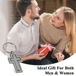 HASTHIP Cross Keychain for Home and Car Keys featuring 360° Rotating Cross | Zinc Alloy 4.57×2.83×0.28 in