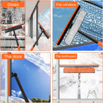 HASTHIP Shower Squeegee for Windows and Glass featuring 3 in 1 Design with 360° Rotating Head