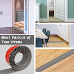 HASTHIP Floor Transition Strip for Joining Floor Gaps with Self Adhesive PVC 47.2 x 1.57 in Gray | Easy Trim Fit