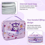HASTHIP Cotton Insulated Bento Box Lunch Bag 11.4x8.3x3.9 in with Dual Handles | Purple for Kids and Adults