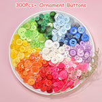 HASTHIP Colorful Buttons for Sewing and DIY Crafts featuring 300 pcs Resin Round Design
