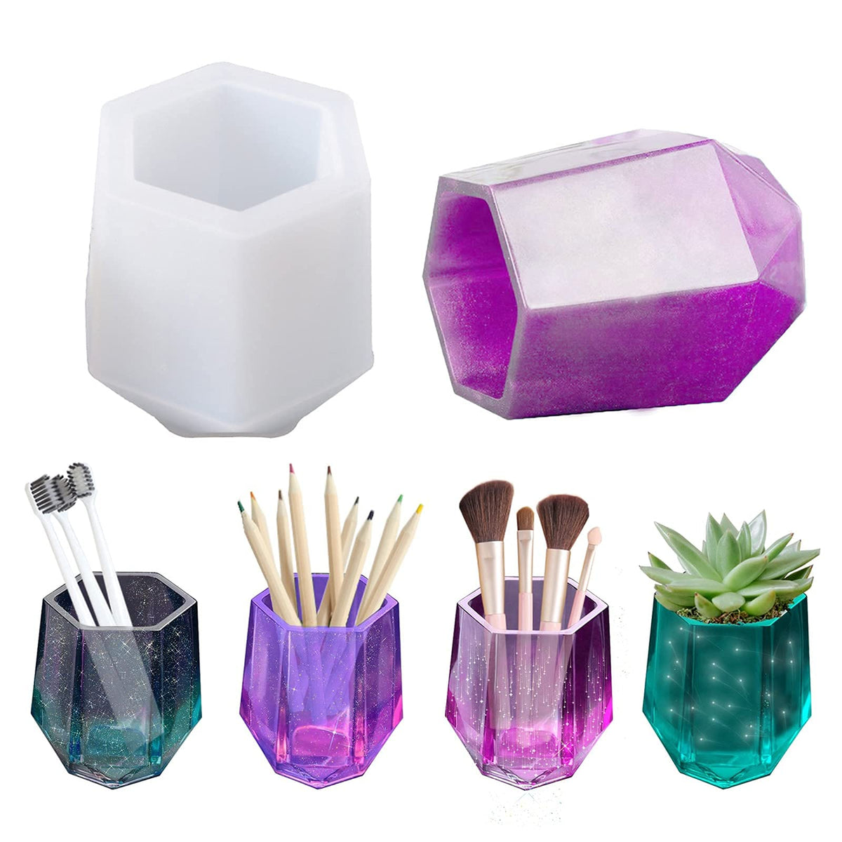 HASTHIP Silicone Moulds for Resin DIY Cup Crafting featuring Easy Demold Design | White